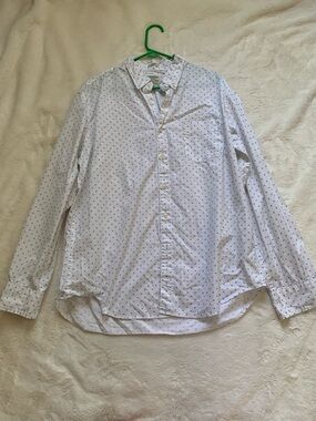 J crew Men's White Patterned Button-Up Shirt